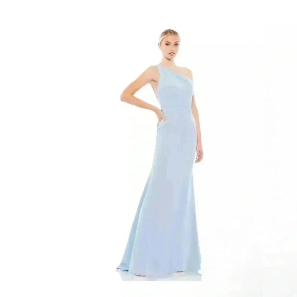 IEENA for Mac Duggal One Shoulder Jersey Mermaid Gown Size 0 NWT - Picture 2 of 9